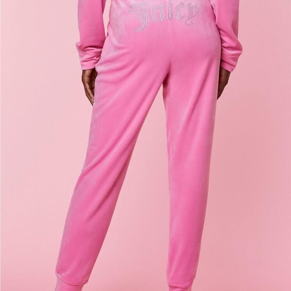 Forever 21 X Juicy Couture Pink Velour Track Pants